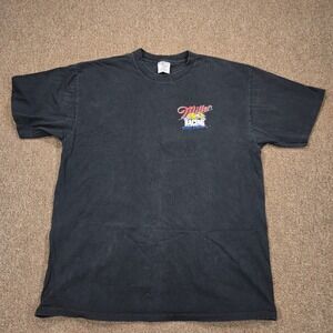 Vintage Miller Racing T-Shirt Mens XL Black Rusty Wallace Graphic 1996 Oneita